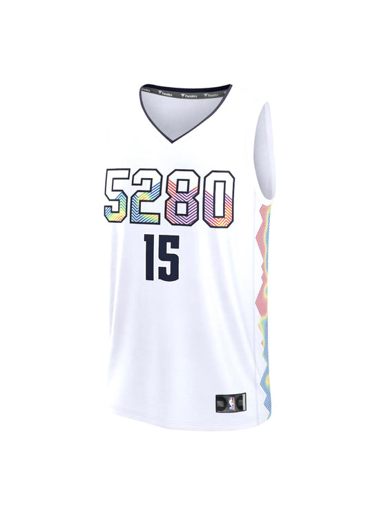 Men's Denver Nuggets Nikola Jokic Fanatics White 2024/25 Fast Break Player Jersey